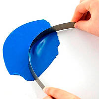 Ніж лезо для полімерної глини 2 шт (великий і малий), гнучкий, в металевому тубусі для зберігання