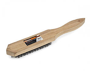 Щітка дротяна дерев'яна ручка 5-тирядна Полакс