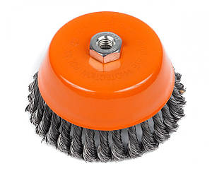 Щетка "Чашка", М14, пучки витой проволоки, 125мм Полакс