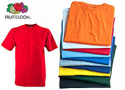 Комплект* 5 чоловічих футболок S-5XL fruit of the loom будь-якого кольору