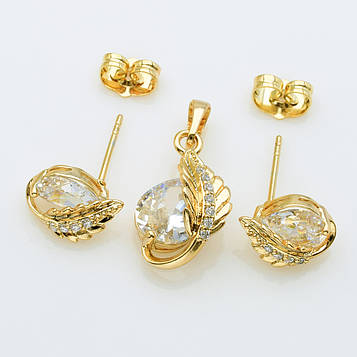 XUPING Комплект Позолота 18к Сережки Висота 1.2см, Кулон Висота 2.5см