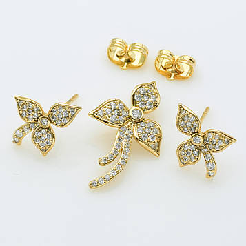 XUPING Комплект Позолота 18к Сережки Висота 1.2см, Кулон Висота 2.5см