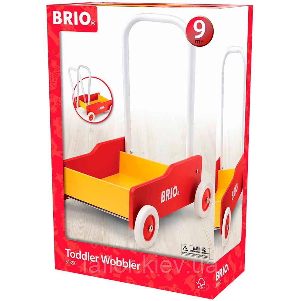 Дитяча каталка для малюків ТМ Brio червона з жовтим