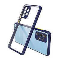 Протиударний чохол бампер для Samsung Galaxy A52 синій прозорий захист камери