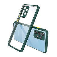 Протиударний чохол бампер для Samsung Galaxy A52 зелений прозорий захист камери