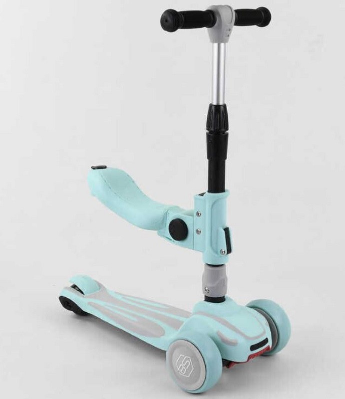 Самокат триколісний з сидінням MAXI Best Scooter ST-17905, бірюзовий