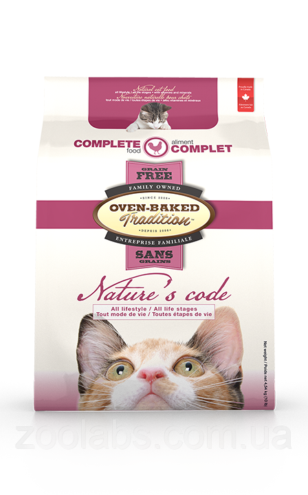 Корм Nature`s Code для дорослих котів з куркою | Oven Baked Tradition Cat Grain Free Chicken 1,13 кг