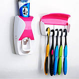 Дозатор для зубної пасти з підставкою для 5 зубних щіток, фото 2