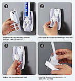 Дозатор для зубної пасти з підставкою для 5 зубних щіток, фото 3