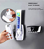 Дозатор для зубної пасти з підставкою для 5 зубних щіток, фото 4