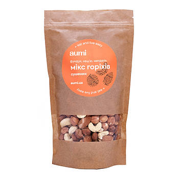 Суміш горіхів №1 - сушені мигдаль, фундук, кеш'ю, 100г, горіхи сирі, горіховий мікс асорті