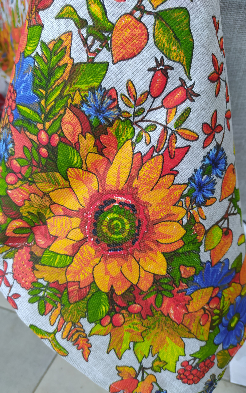 Скатертина лляна 220x150 розмір для святкового столу (N-484)