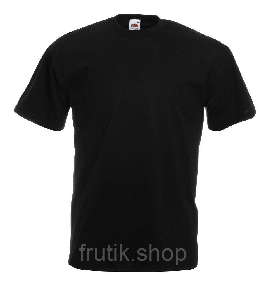 Чорна чоловіча футболка класична Fruit of the loom Valueweight 100% бавовна базова S