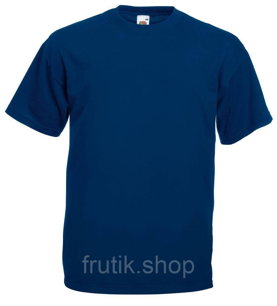 Тонка чоловіча футболка 100% бавовна Fruit of the loom original T легка Темно-синій, S