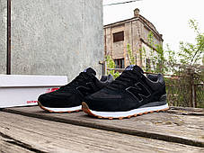 Чоловічі кросівки New Balance 574 Black Brown чорні з коричневим, фото 3