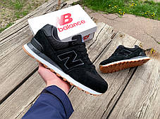 Чоловічі кросівки New Balance 574 Black Brown чорні з коричневим, фото 4