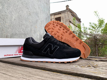 Чоловічі кросівки New Balance 574 Black Brown чорні з коричневим, фото 1