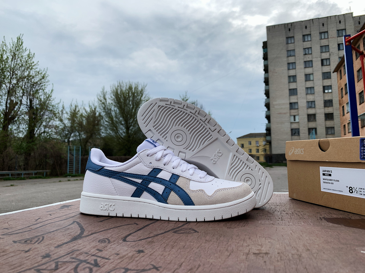 Чоловічі білі кеди Asics Japan S 1201A174-101 White/Grey Floss ОРИГІНАЛ