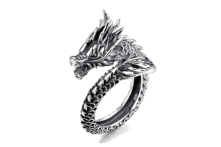 Срібне Кільце Жіноче City-A Кільце Дракон Dragon зі Срібла 925 Регульоване Безрозмірне №3152
