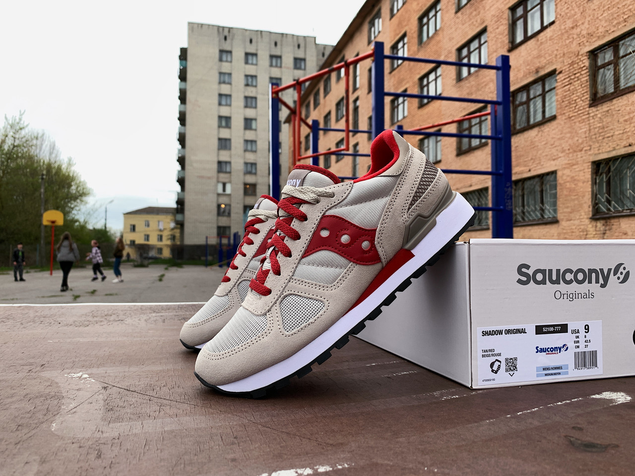 Чоловічі кросівки Saucony Shadow Original 2108-777s Tan/Red бежеві з червоним Оригінал