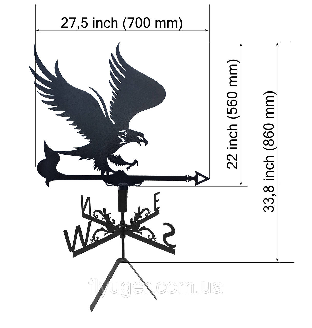 Metal eagle weather vane