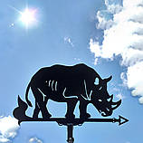 Флюгер Носоріг, флюгер на дах з металу 2 мм., фото 10