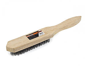 Щітка дротяна дерев'яна ручка 6-тирядна Полакс