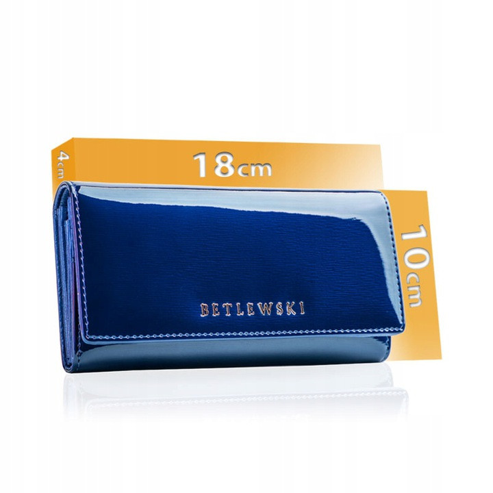 Жіночий шкіряний гаманець Betlewski з RFID 18 х 10 х 4 (BPD-BS-100) - синій