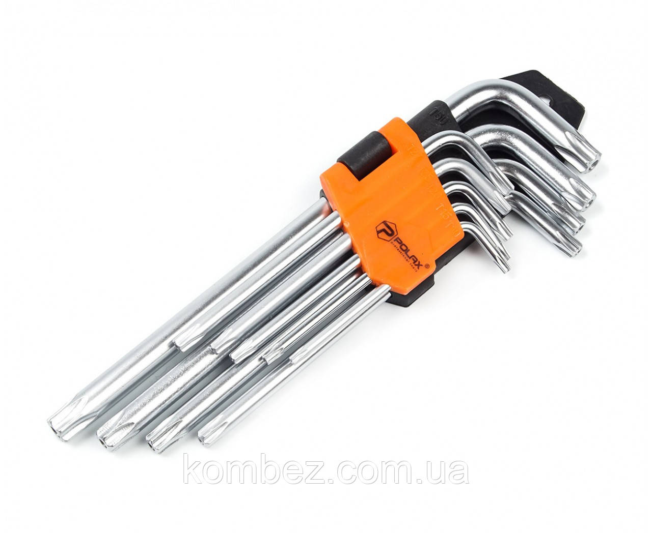 Набор Г-образных удлиненных ключей TORX 9 ед. Т10-Т50, Cr-V Полакс, фото 1