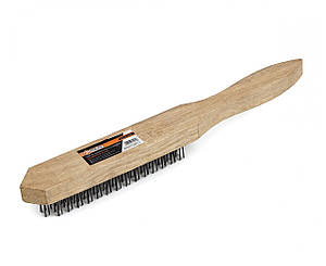 Щітка дротяна дерев'яна ручка 4-хрядна Полакс