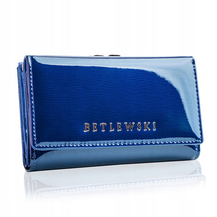 Жіночий шкіряний гаманець Betlewski з RFID 14 х 9 х 3,5 (BPD-BS-108) - синій