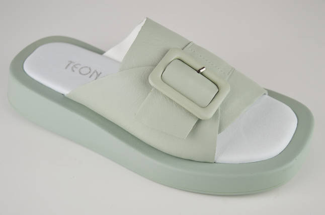 Шльопанці з пряжкою Teona 21297 40 Олива шкіра 36, Оливковий, фото 1