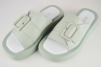 Шльопанці з пряжкою Teona 21297 40 Олива шкіра 36, Оливковий, фото 2