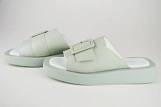 Шльопанці з пряжкою Teona 21297 40 Олива шкіра 36, Оливковий, фото 3