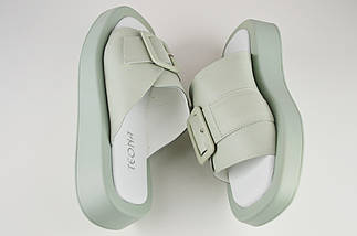 Шльопанці з пряжкою Teona 21297 40 Олива шкіра 36, Оливковий, фото 5