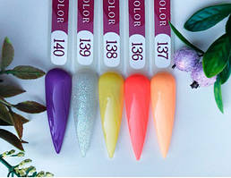 Палітра відтінків гель-лаків Edlen No 136-140 (9 мл)