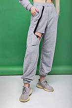 Спортивні штани жіночі рвані Pants сірі Штани Спортивки жіночі літні вільного крою