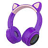 Бездротові Навушники з котячими Вушками з підсвічуванням + підтримка MicroSD Cat Ear XY-203 Сіро-Рожевий, фото 4