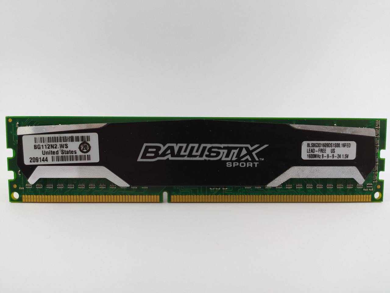 Оперативная память Crucial Ballistix Sport DDR3 8Gb 1600MHz PC3-12800U ...