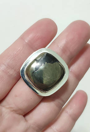 Кольцо в серебре с пиритом 18.5 р., фото 2
