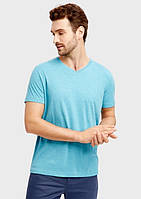 Чоловіча футболка Бангладеш оригінал Супер Якість caual базова U-V виріз Бірюзовий (V-виріз), S