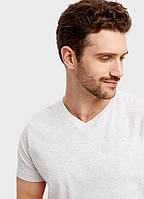 Чоловіча футболка Бангладеш оригінал Супер Якість caual базова U-V виріз Світло сіра (V-виріз), S