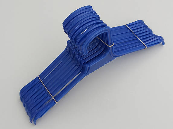 Плічка вішалки тремпеля V-V25 синього кольору, довжина 25 см, в упаковці 10 штук, фото 2