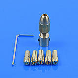 Цанговий патрон №3 + 5 цанг 0,5-3.2 мм на вал 3.17 мм для міні електро дриль дремель Dremel, фото 2