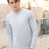 Чоловіча футболка з довгим рукавом Fruit of the Loom Valueweight Long Sleeve 100% бавовна Чорна, S, фото 10