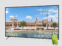 Технологичный Телевизор Liberton 50" Smart-TV+DVB-T2+USB АДАПТИВНЫЙ UHD,4K+Android 13.0