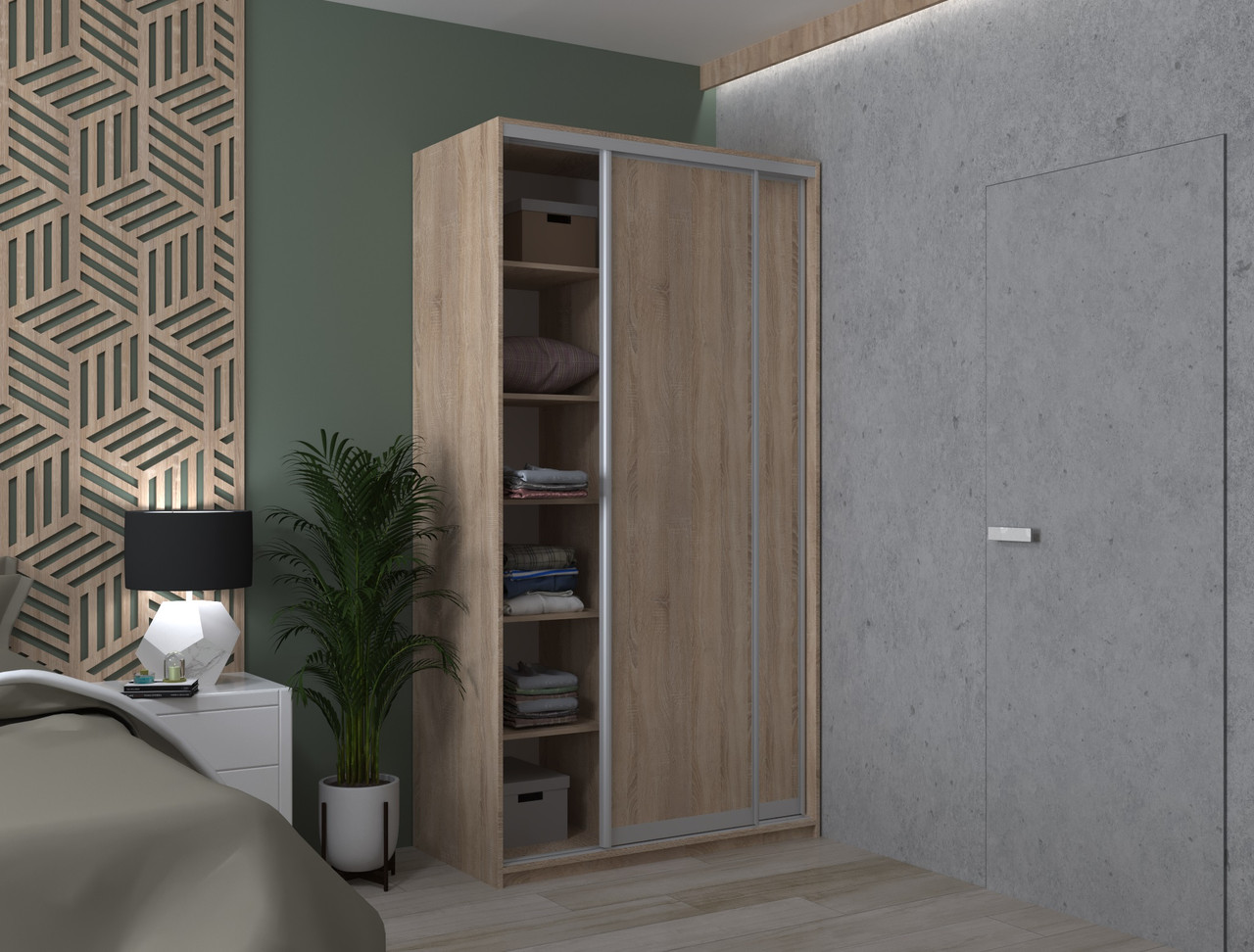 Шафа купе Doros Сіті Лайт Дуб Cонома 2 ДСП 120х45х225 (42002011) 4