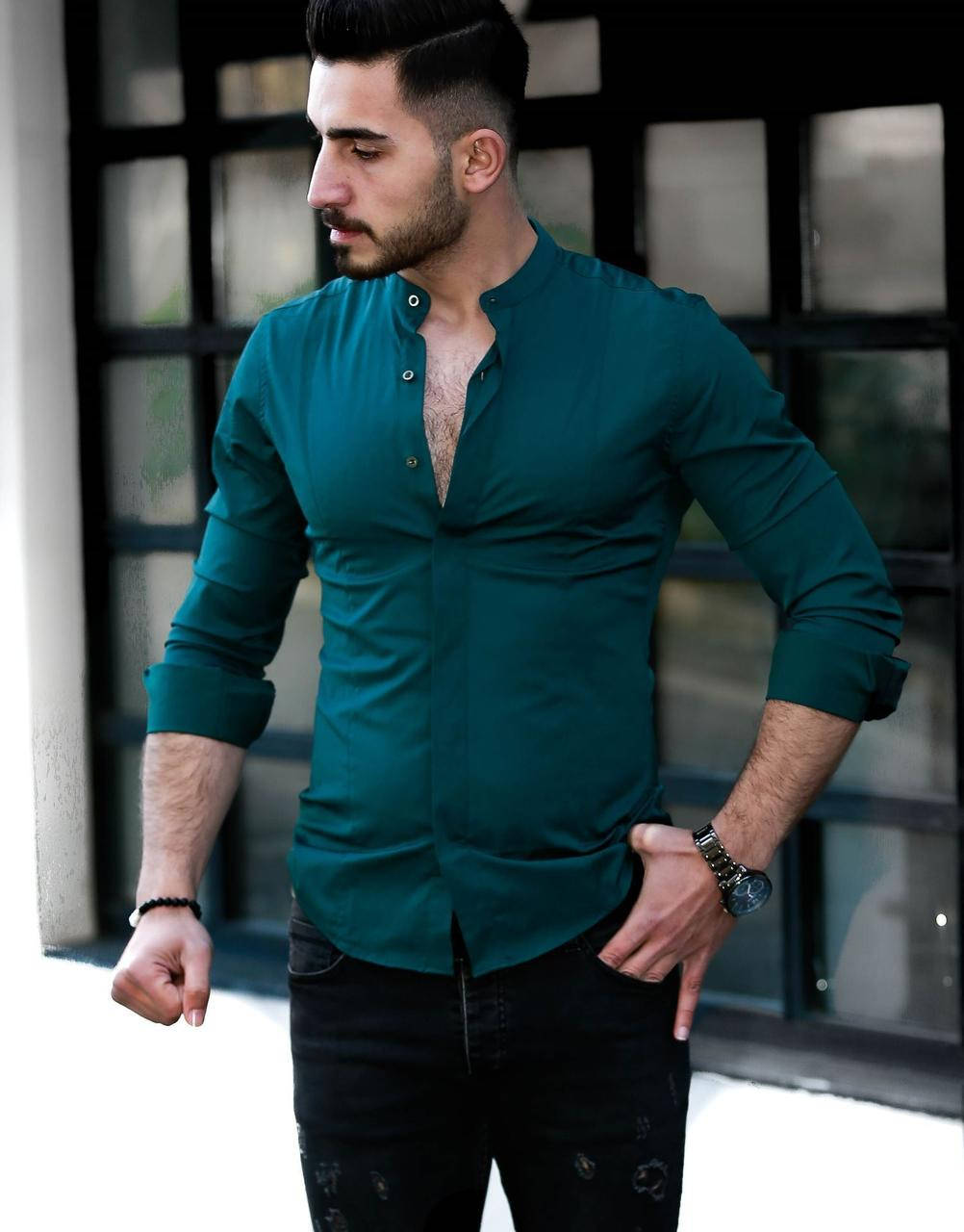 

Мужская рубашка без воротника