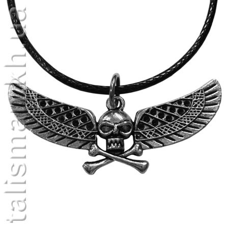 Кулон K-101 Череп з кістками та крилами