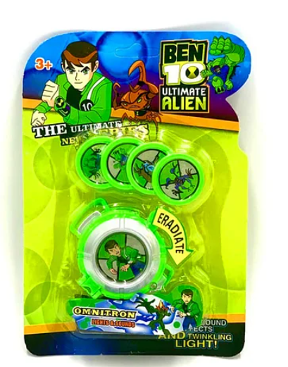 Годинник-запускалка "Ben 10" у комплекті 4 диски/звук + світло